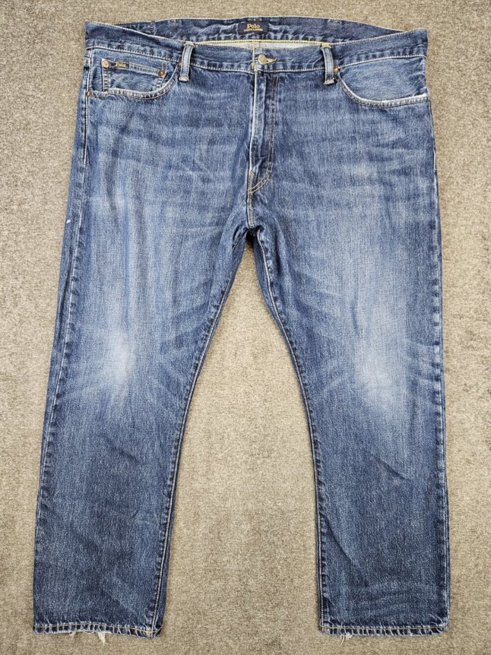 Polo Ralph Lauren Hampton Relaxed Straight Medium Blue Jeans Mens 42x30 (43x29)